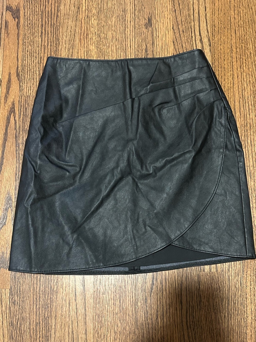 Abercrombie Faux Leather Mini Skirt XS Black Lined